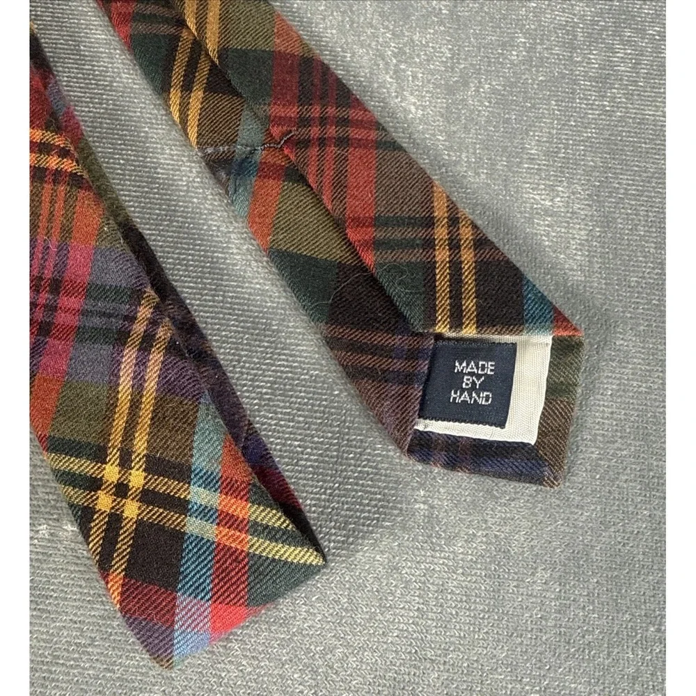 Vintage 90's Polo Ralph Lauren Tie‎ Necktie 100% Cotton Tartan Plaid Pony
